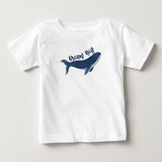 Pour Bébé Joli T-shirt "Dream Big" Whale Baby (Devant)