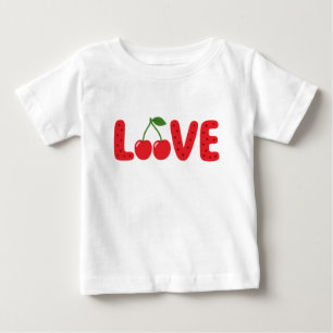 Pour Bébé Joli T-Shirt Enfant Cerise AMOUR