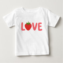 Joli T-Shirt Enfant LOVE Fraise Mignon
