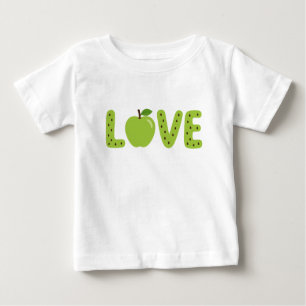 Pour Bébé Joli T-Shirt Enfant LOVE Pomme Verte