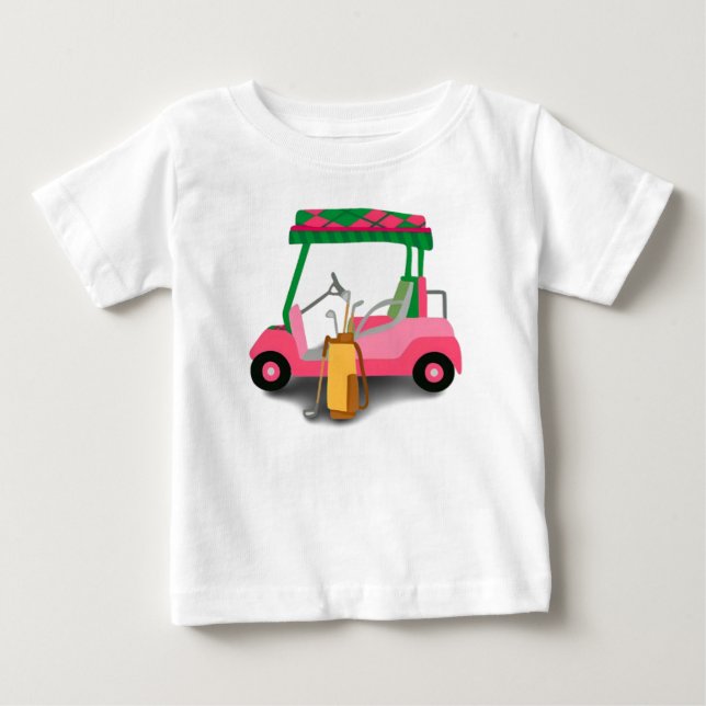 Pour Bébé Joli T-Shirt Rose Panier de Golf (Devant)