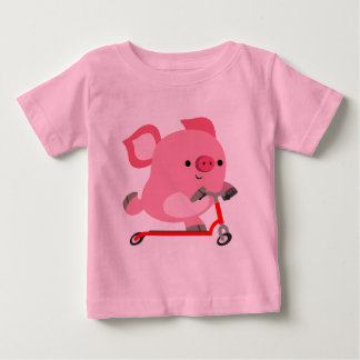 Pour Bébé Joli T-shirt Scooter équitation Cartoon Pig Baby