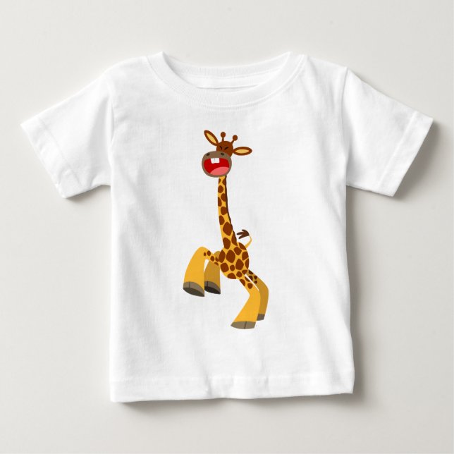 Pour Bébé Jolie Cartoon Danser Giraffe Baby T-shirt (Devant)