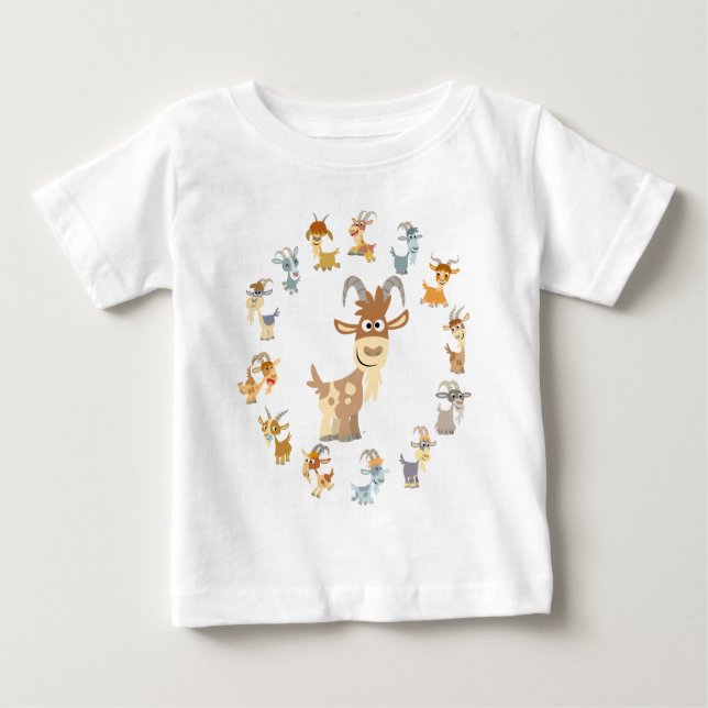 Pour Bébé Jolie chèvre caricaturale Mandala Baby T-shirt (Devant)