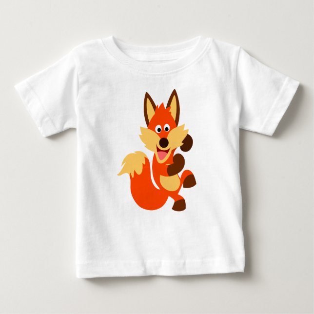 Pour Bébé Jolie Danser Cartoon Fox Baby T-Shirt (Devant)