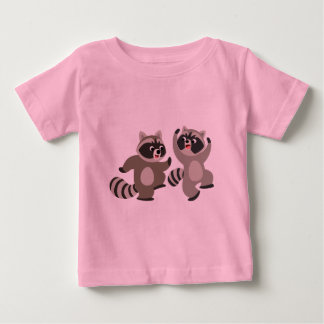 Pour Bébé Jolie Danser Cartoon Raccoons Baby T-Shirt