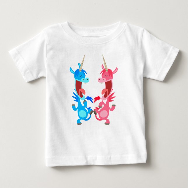 Pour Bébé Jolie Danseuse Danseuse Unicornes Baby T-shirt (Devant)