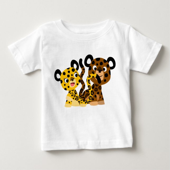 Pour Bébé Jolie Flirtatious Cartoon Jaguars Baby T-Shirt (Devant)