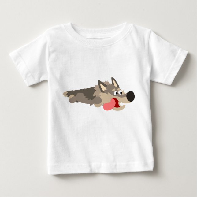 Pour Bébé Jolie flotte Cartoon Wolf Baby T-Shirt (Devant)