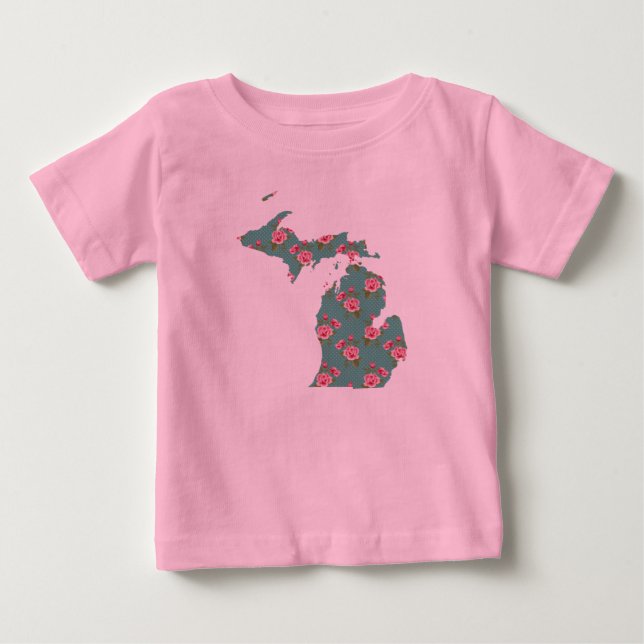 Pour Bébé Jolie rose Roses | T-shirt Michigan | Michigan (Devant)