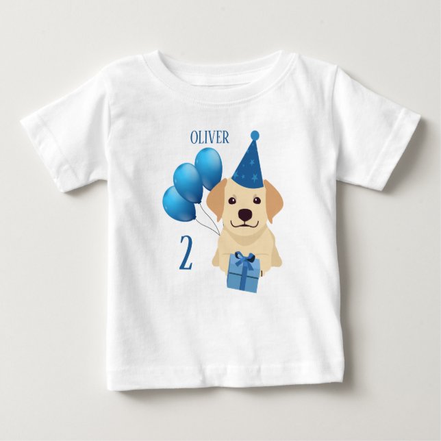 Pour Bébé Jote Labrador Retriever Anniversaire T-shirt garço (Devant)