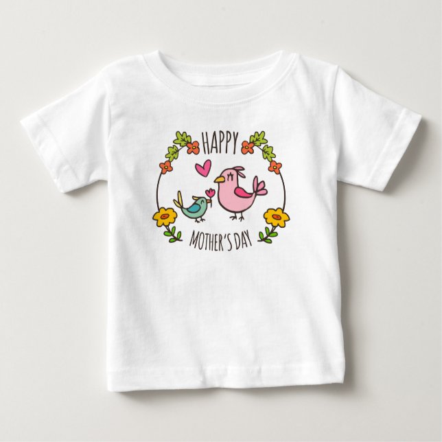 Pour Bébé Joyeuse fête des mères | T-shirt Ruffle (Devant)