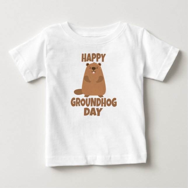 Pour Bébé Joyeuse journée de marmotte classique T-shirt (Devant)