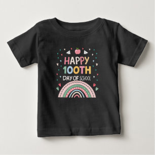 Pour Bébé Joyeux 100e jour de l'école Rainbow Kids T-shirt