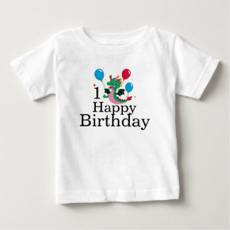 Pour Bébé Joyeux Anniversaire Dragon avec Ballons T-Shirt
