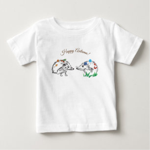 Pour Bébé Joyeux Hérisson d'automne Dessin T-shirt