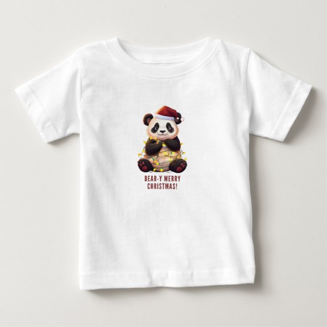 Pour Bébé Joyeux Noël à l'ours ! T-shirt Panda Baby Joueur (Devant)