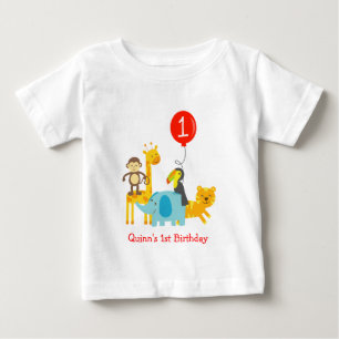Pour Bébé Jungle Zoo Safari Animaux Anniversaire Tee T-shirt