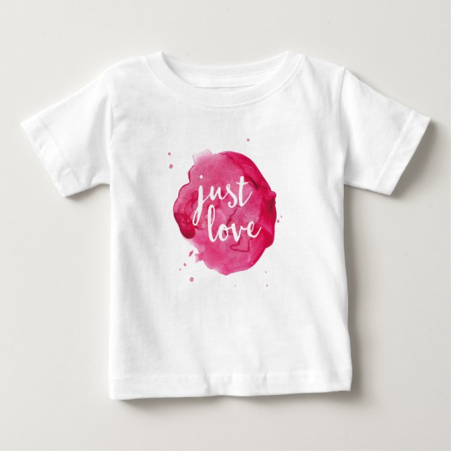 Pour Bébé Juste l'aquarelle rose d'amour badine le T-shirt (Devant)