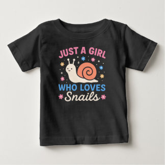 Pour Bébé juste une fille qui aime les escargots T-shirt béb