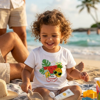 Pour Bébé Kids Hello Summer T-Shirt Colorful Tropical Fruit 