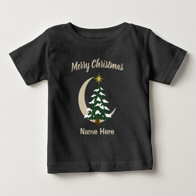 Pour Bébé Kids Pajamas Christmas Tree T-Shirt (Personalize) (Devant)