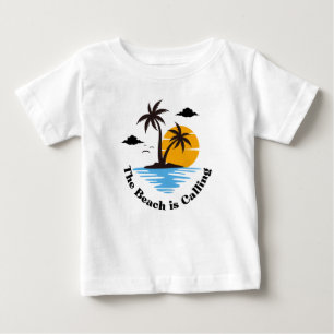 Pour Bébé La Plage Appelle T-Shirt De Vacances Familiales