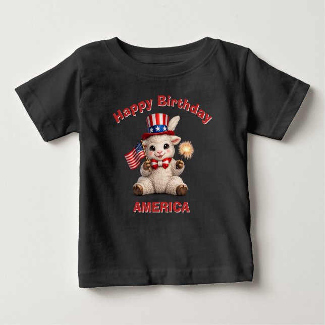 Pour Bébé Lamb (5f) Patriotic Kid T-Shirt (Devant)