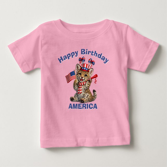 Pour Bébé Leopard (5q) Patriotic Kid T-Shirt (Devant)