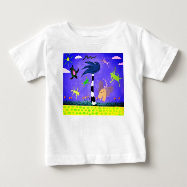 Pour Bébé Les Animaux Sur Le T-shirt Du Vent (Devant)