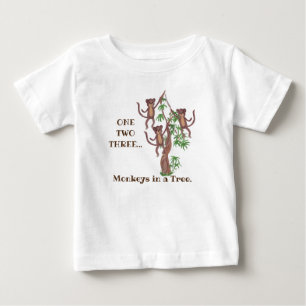 Pour Bébé Les singes dans un arbre Baby Fine Jersey T-shirt