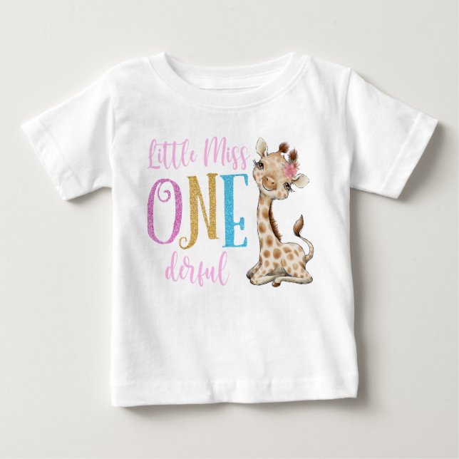 Pour Bébé Little Miss One Derful 1er Anniversaire T-shirt bé (Devant)