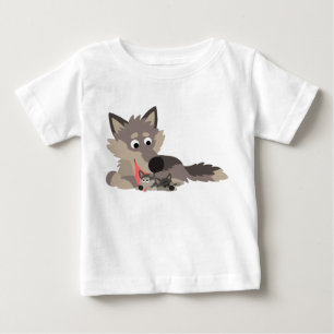 Pour Bébé Loup de papa de bande dessinée et T-shirt mignons