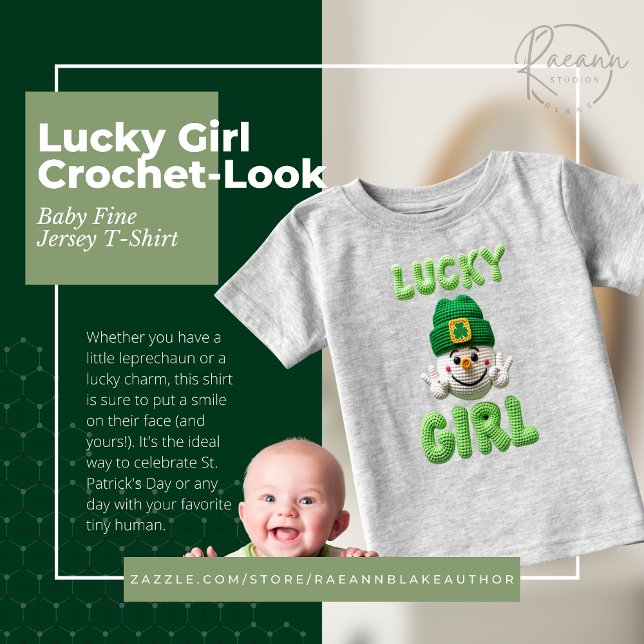 Pour Bébé Lucky Girl Crochet-Look Baby Fine Jersey T-Shirt (Créateur téléchargé)