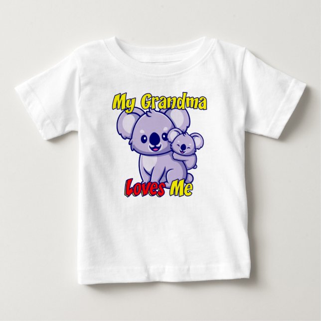 Pour Bébé Ma grand-mère m'aime Koala Baby T-Shirt (Devant)