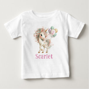 Pour Bébé Magnifique T-Shirt de Naissance Licorne avec Ballo