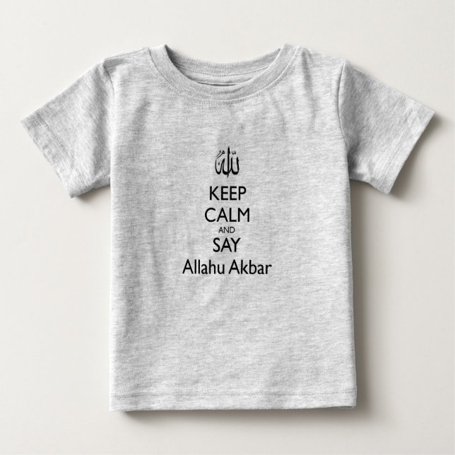 Pour Bébé Maintenez calme et dites Allahu Akbar le T-shirt (Devant)