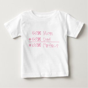 Pour Bébé Maman de 50% + Papa de 50% = T-shirt infantile