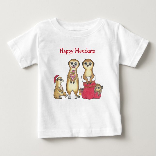 Pour Bébé Meerkat Noël Baby T-Shirt (Devant)