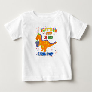 Pour Bébé Mignon 2ème anniversaire Dinosaur Party T-shirt po