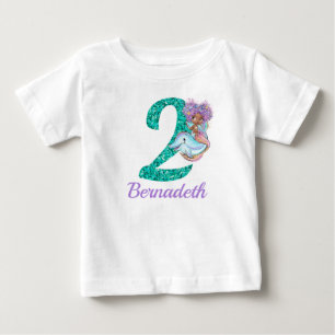 Pour Bébé Mignonne Sirène Ethnique 2e T-shirt Anniversaire