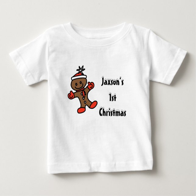 Pour Bébé Mon 1er T-shirt Baby Gingerbread de Noël (Devant)