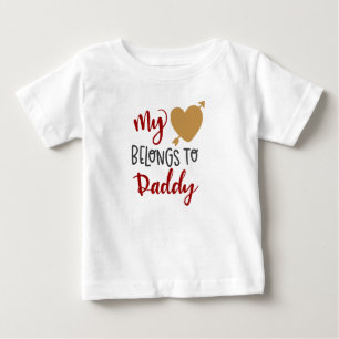 Pour Bébé Mon Coeur Appartient Au T-shirt Papa Baby