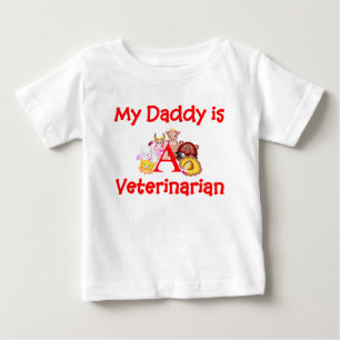 Pour Bébé Mon papa est un T-shirt infantile vétérinaire