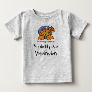 Pour Bébé Mon papa est un T-shirt infantile vétérinaire