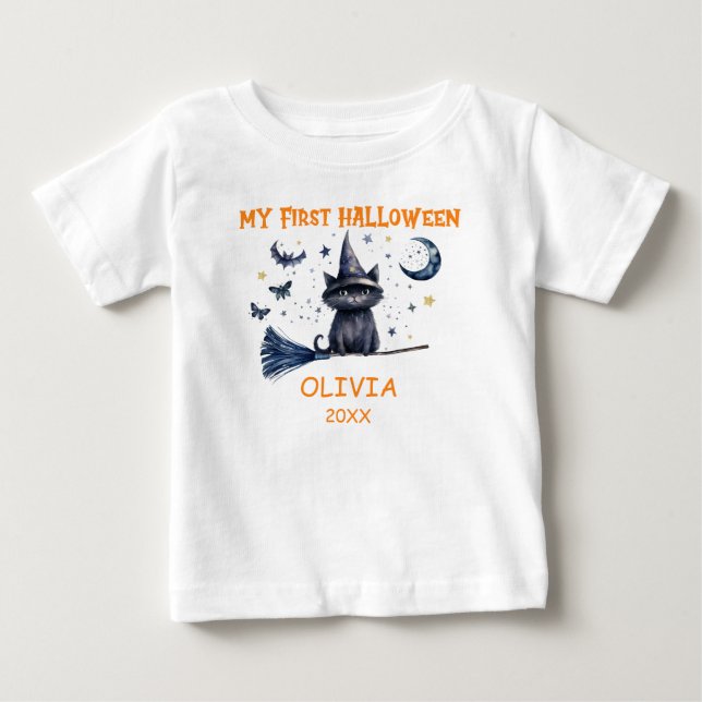 Pour Bébé Mon premier t-shirt d'aquarelle d'Halloween (Devant)