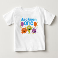 Monstres personnalisées du garçon T-shirt 1er anni