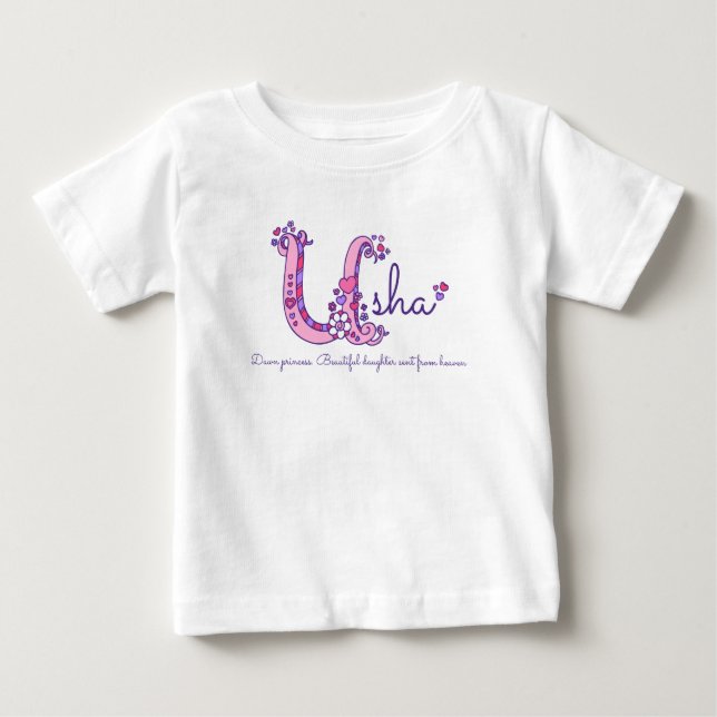 Pour Bébé Nom de fille Usha & signification T-shirt avec mon (Devant)