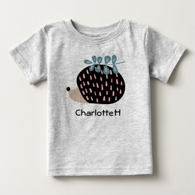 Pour Bébé Nom personnalisé de la petite hérisson T-shirt per (Devant)