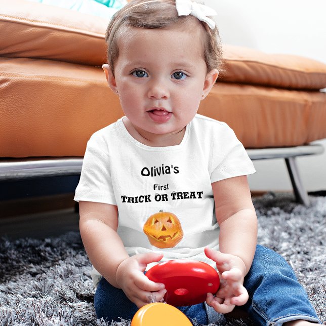 Pour Bébé Nom sur 6-24 Mois Baby Halloween Jersey T-Shirt (Créateur téléchargé)